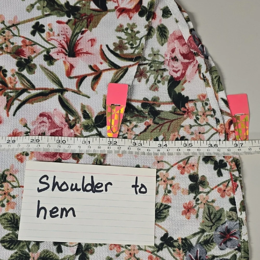 Umgee Sz M/L Kimono with Navy, Pink, Cream, and Green Floral Accents - Picture 9 of 12